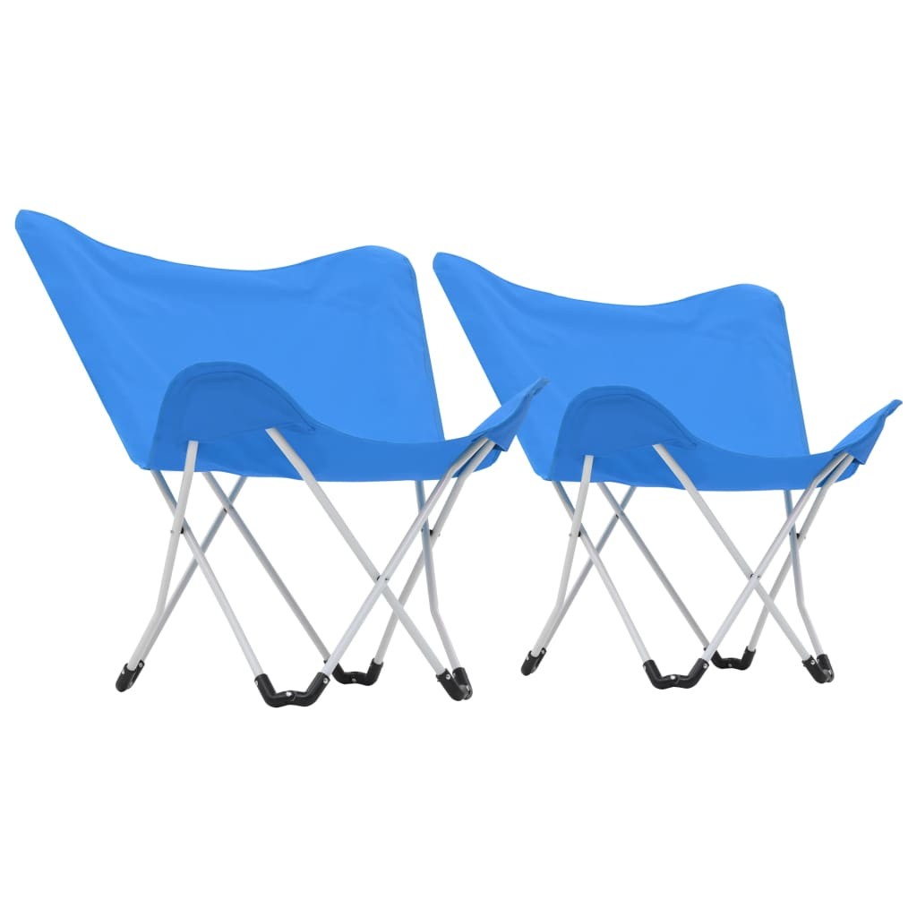 Butterfly Camping Chairs 2 pcs Foldable Blue